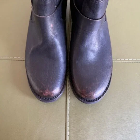 Frye Veronica Bootie distressed black leather size W 11 - Picture 3 of 10